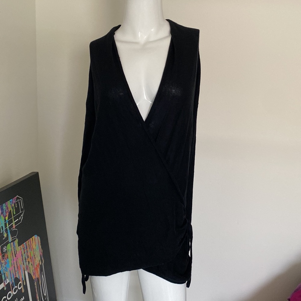 NORDSTROM PALETTE BLACK SWEATER TOP SIZE XS MSRP $40 NWT